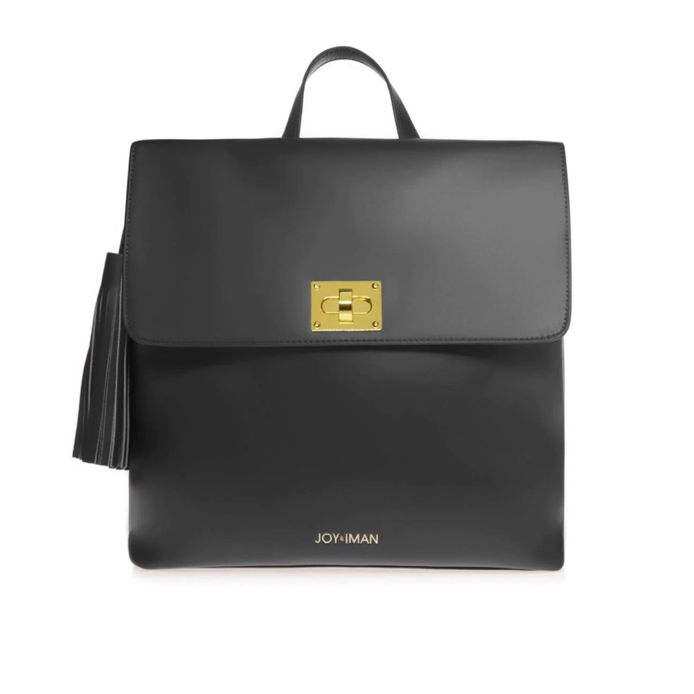 JOY & IMAN Leather Backpack with tassels